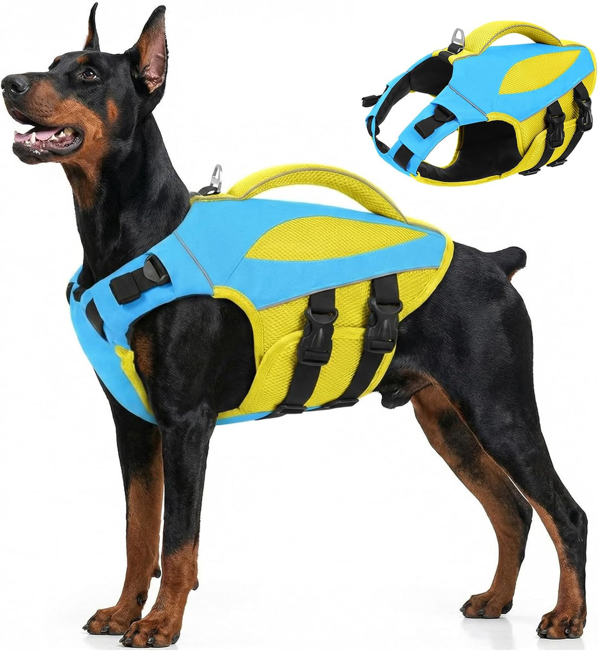 Dog Life Jacket High Buoyancy Small Dog Life Vest for Swimming, S