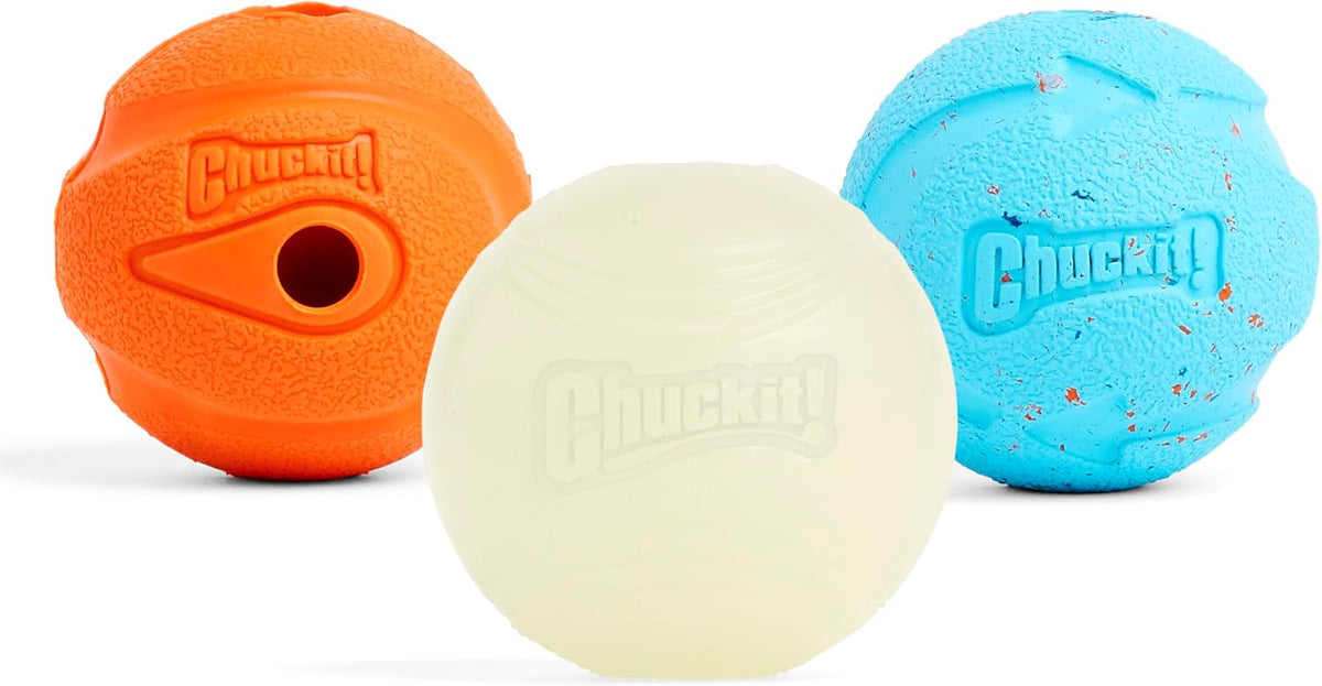 Chuckit! Ultra and Rugged Dog Balls, High-Bounce Fetch, Medium, Set of 3