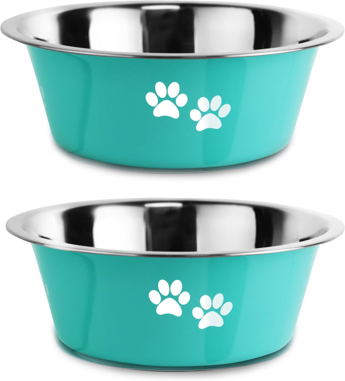 Stainless Steel Dog Bowls, Nonslip Rubber Bottom No Spill Proof Skid Metal Insulated Dog Bowls for Large Medium Small Br