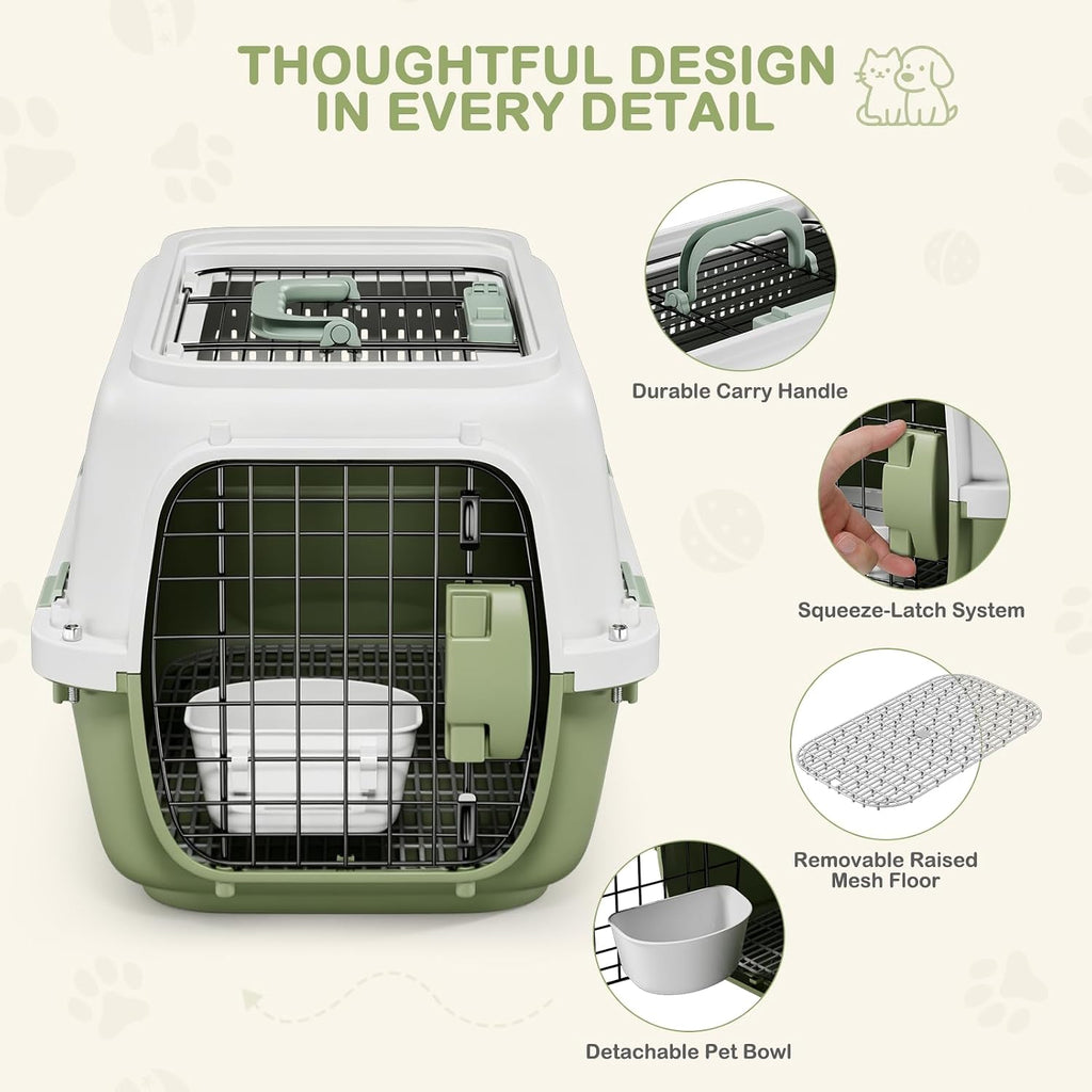 22.5" Hard Shell Cat Carrier, Pet Carrier for Small Dogs & Cats