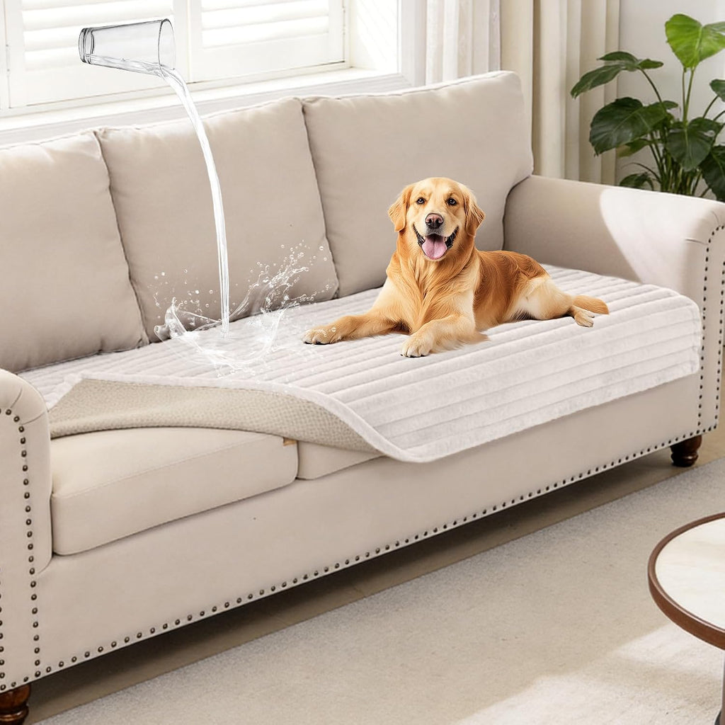 Warmstar Waterproof Couch Cover for Dogs，Fuzzy Pet Couch Covers for Sofa