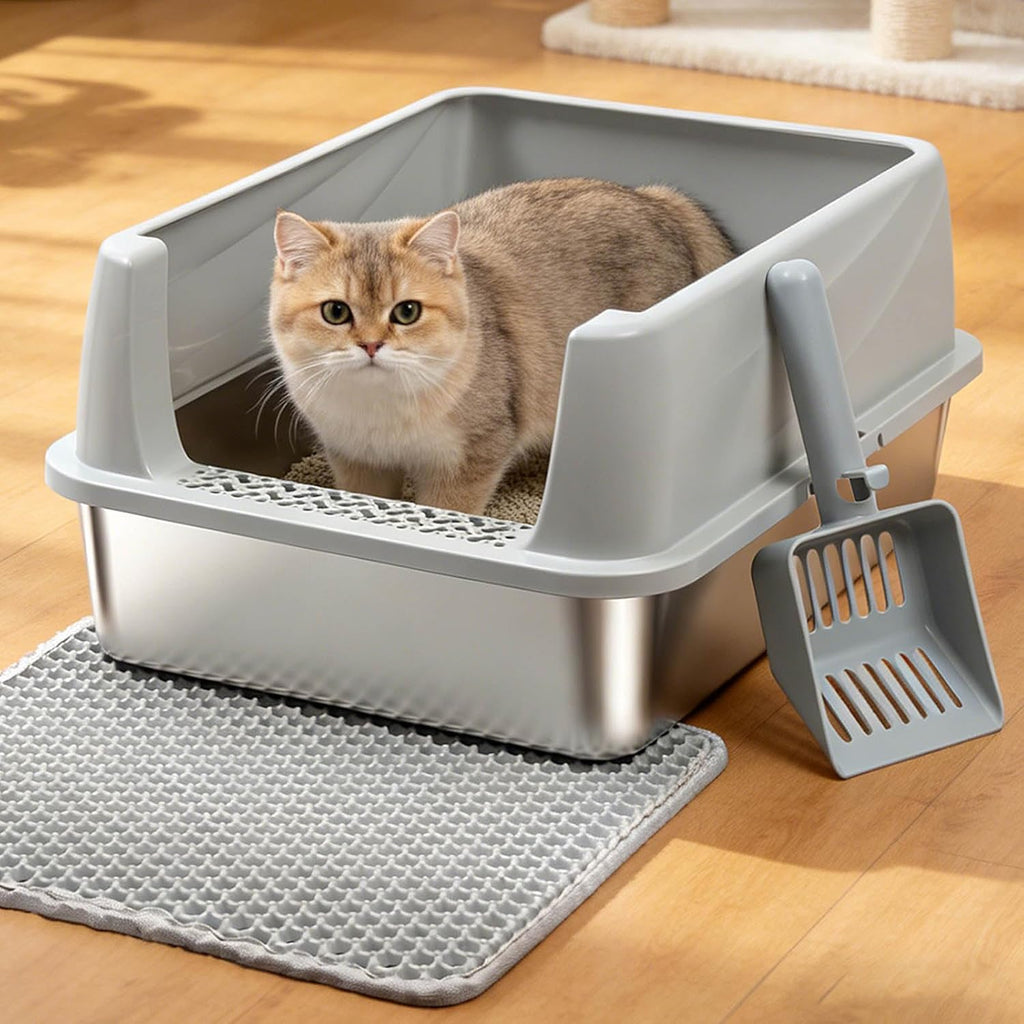 XXXL Stainless Steel Cat Litter Box -Extra Large Metal Litter Box