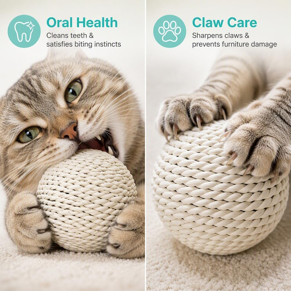 4 Inch Sisal Cat Toy Ball for Indoor Cats
