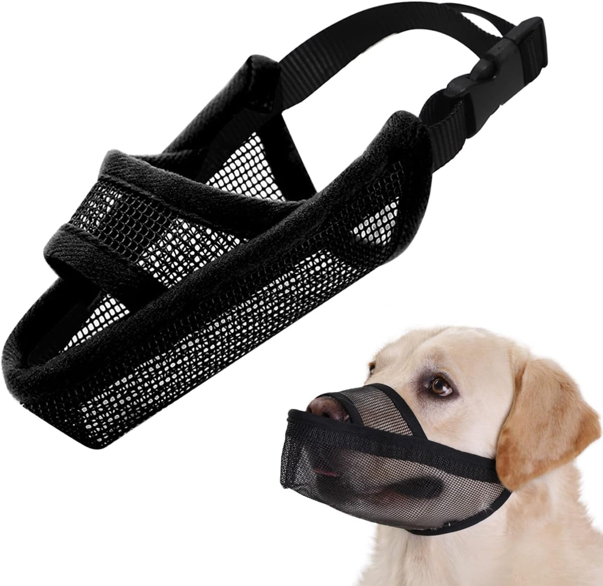 Crazy Felix Dog Muzzle Anti Eating for Small Medium Large Dogs, M, Black