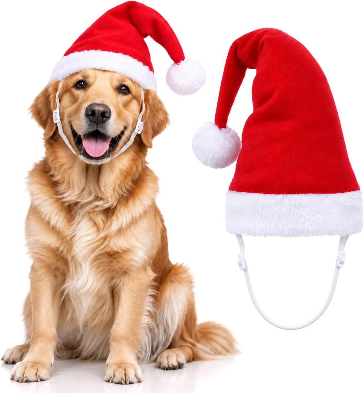 Sibba Large Dog Santa Hat, Adjustable Pet Dog Christmas Hat