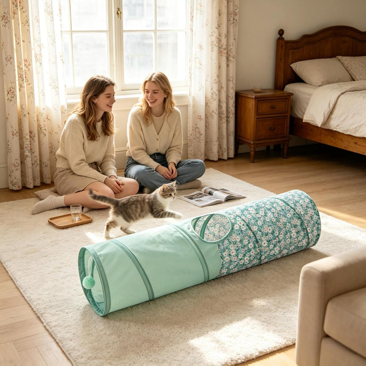 Cat Tunnel Kitten Breathable Interactive Exercise Maze 25×25×90cm