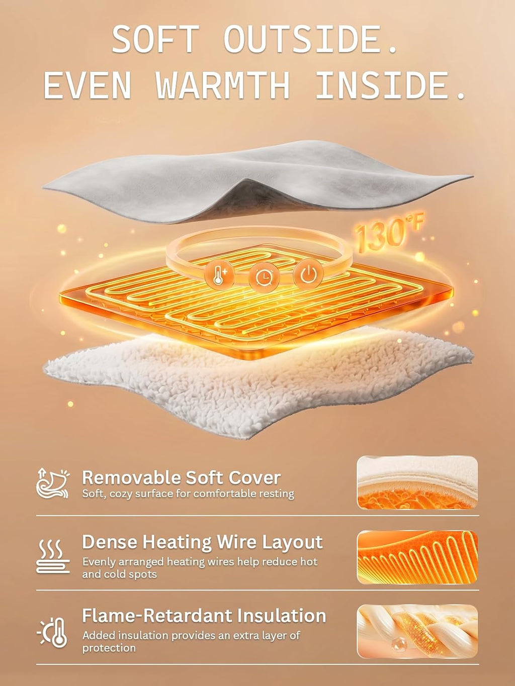 Pet Heating Pad for Cats,Waterproof,Anti-Bite Timer Warming Mat