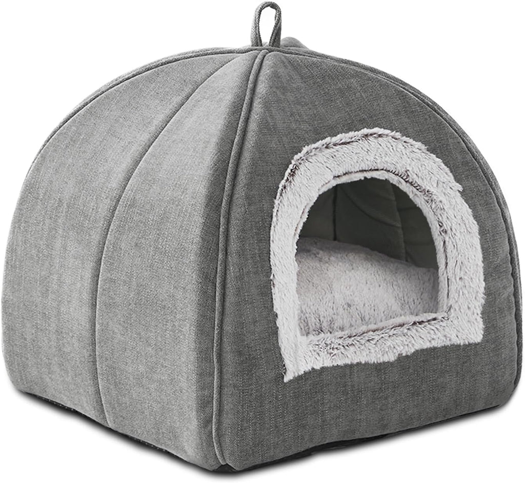 Cat Bed Cave-Cat Beds for Indoor Cats,Kittens and Small Pets,Soft and Warm Cats House Tent Bed,Foldable and Washable wit