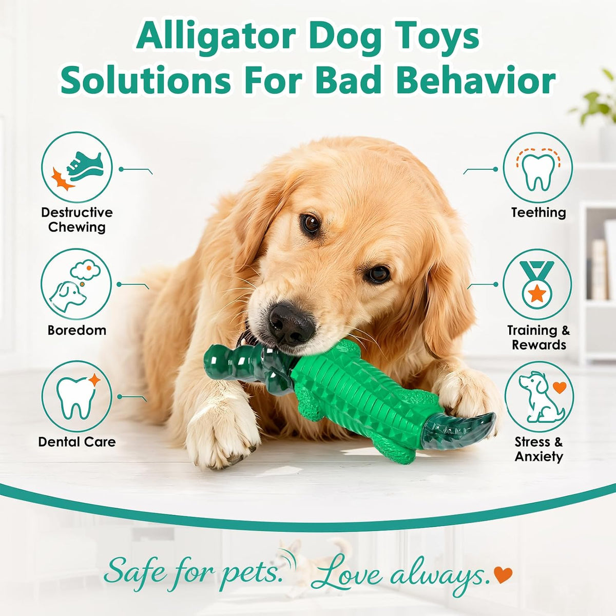Fuufome Alligator Dog Toys for Aggressive Chewers,Medium Large Breed Dogs
