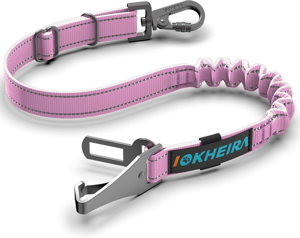 Dog Seat Belt 3-in-1 Car Harness for Dogs Adjustable Safety Seatbelt for Car Nylon Reflective Bungee Fabric Dog Car Harn