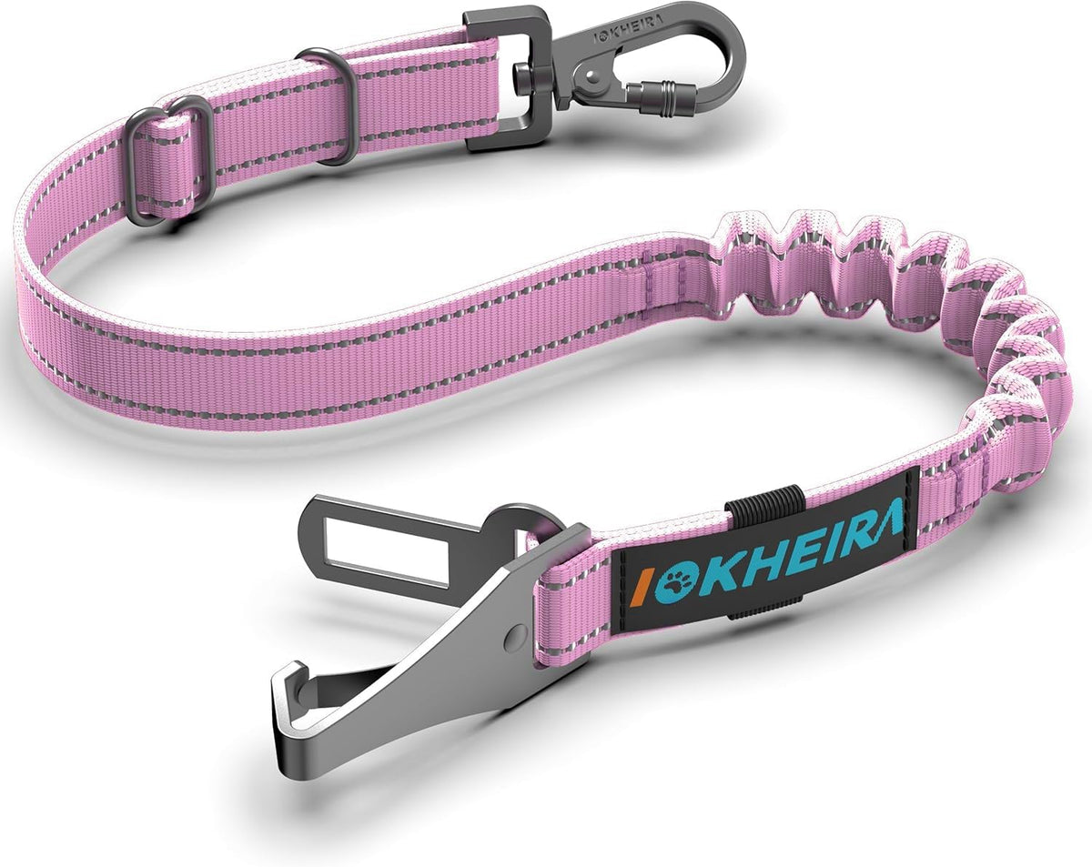 Dog Seat Belt 3-in-1 Car Harness for Dogs Adjustable Safety Seatbelt for Car Nylon Reflective Bungee Fabric Dog Car Harn