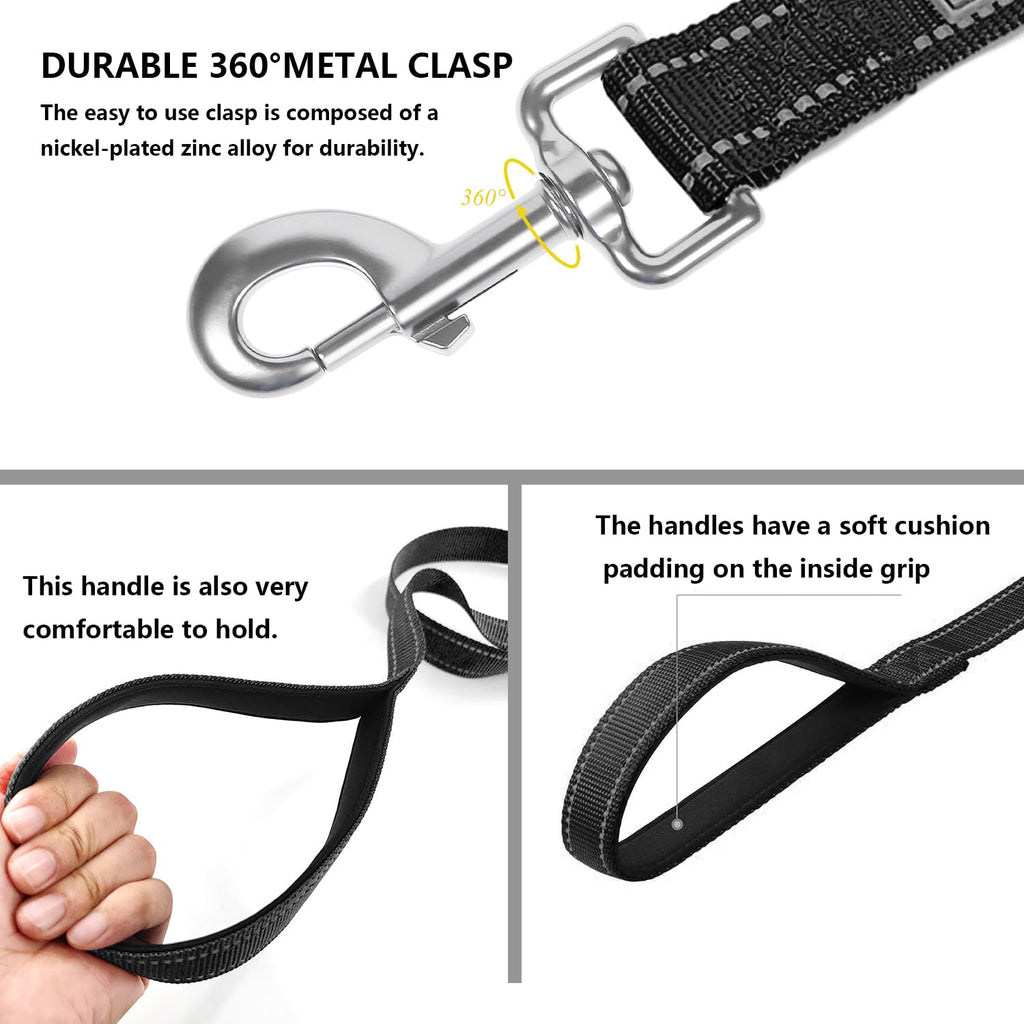 PenSeepet 6 FT Basic Dog Leash for Medium Dogs,Black