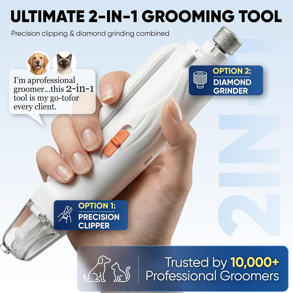 2-in-1 Dog & Cat Nail Clippers and Grinder with LED Light