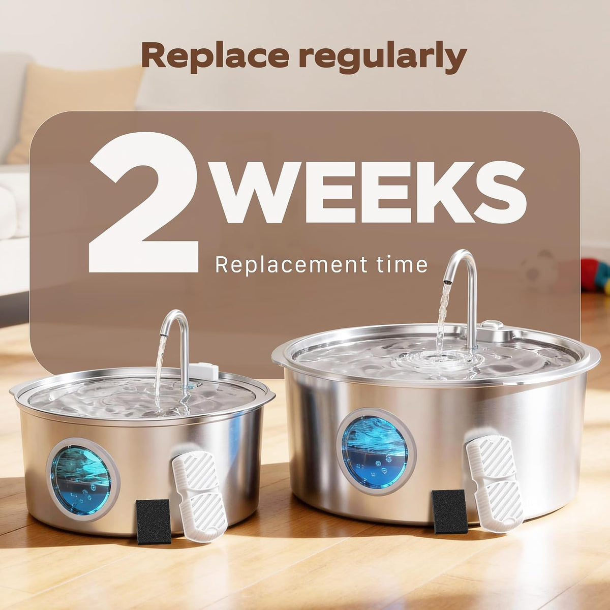 GROOKPET Pet Fountain Filter Replacement: 12 Dog Water Fountain Filters