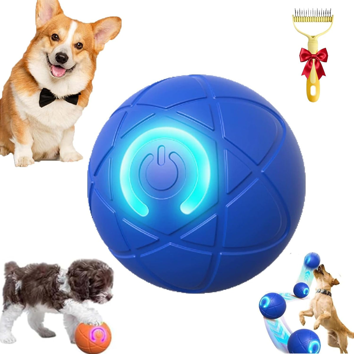 Zig Paw Ball, ZigPaw Ball for Dogs,Smart Dog Ball Large，Blue