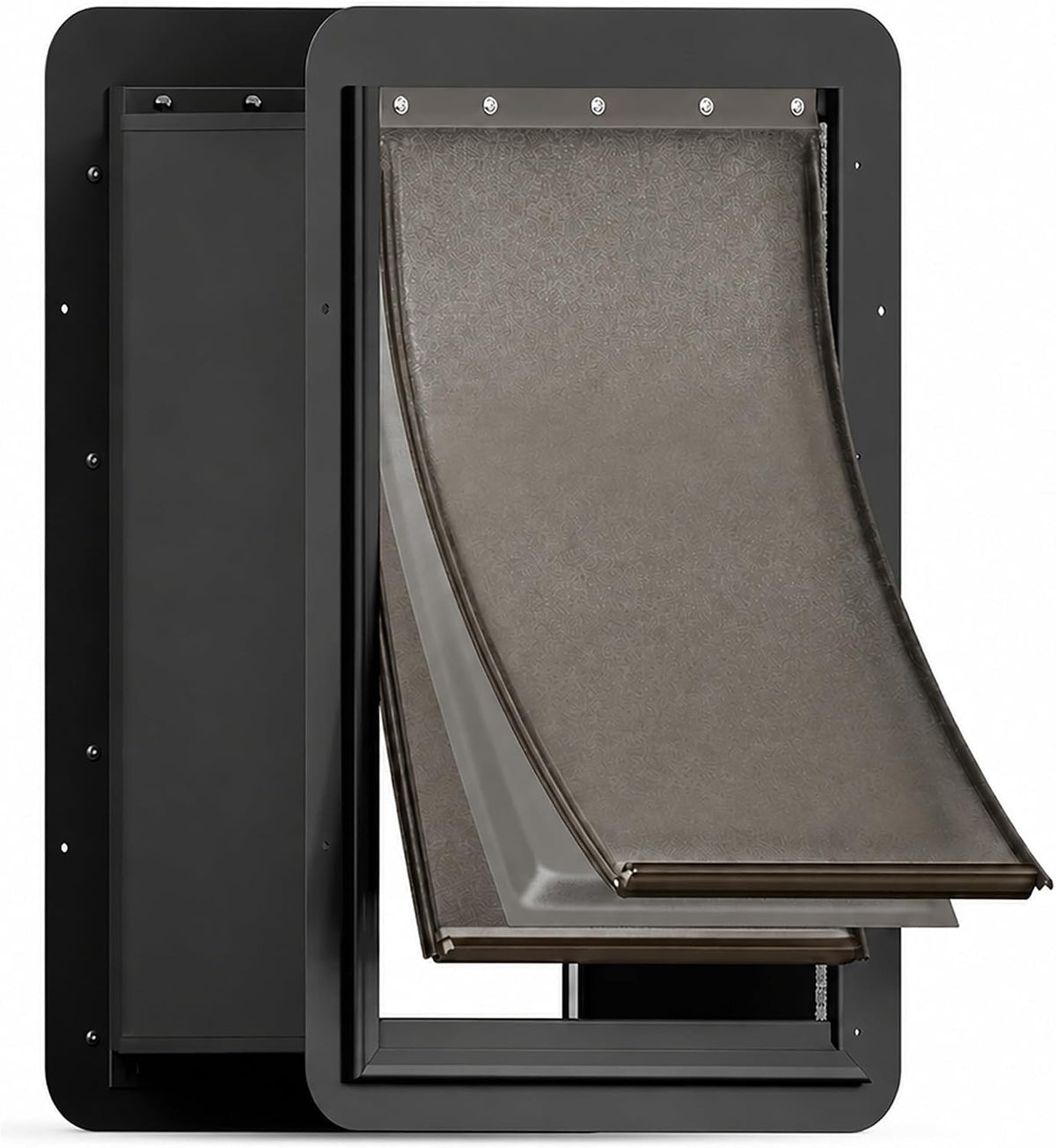 URSPET Medium Dog Door for Wall, 3-Flap Insulated, Steel Frame,White