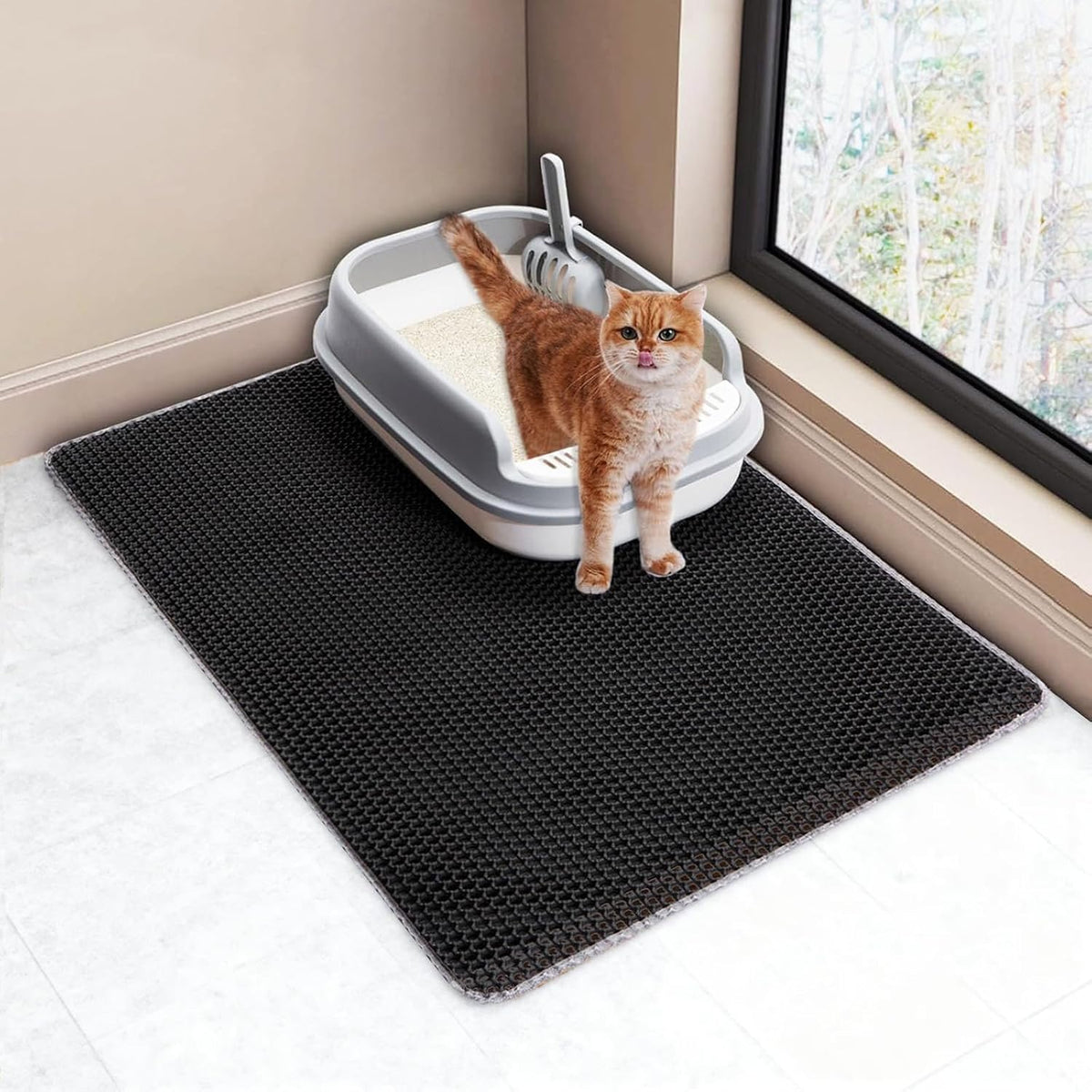 Cat Litter Mat Large, 35x25 In Cat Litter Trapping Mat, Scatter Control