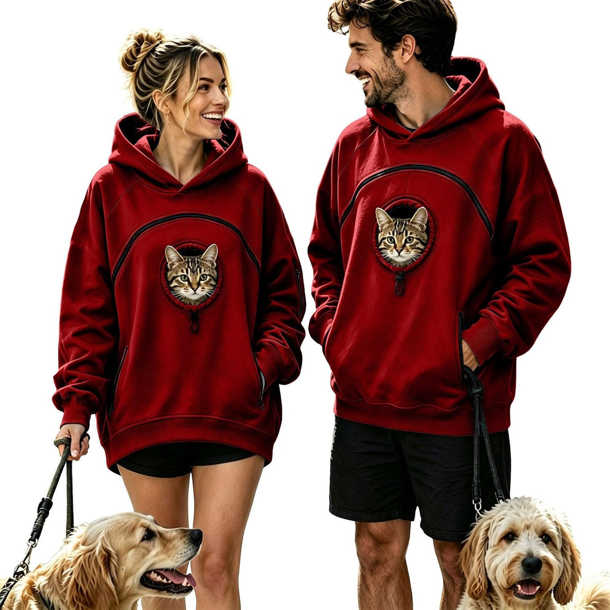 Pet Pouch Hoodie Cat Dog Carrier with Oversized Pouch Pull Pocket