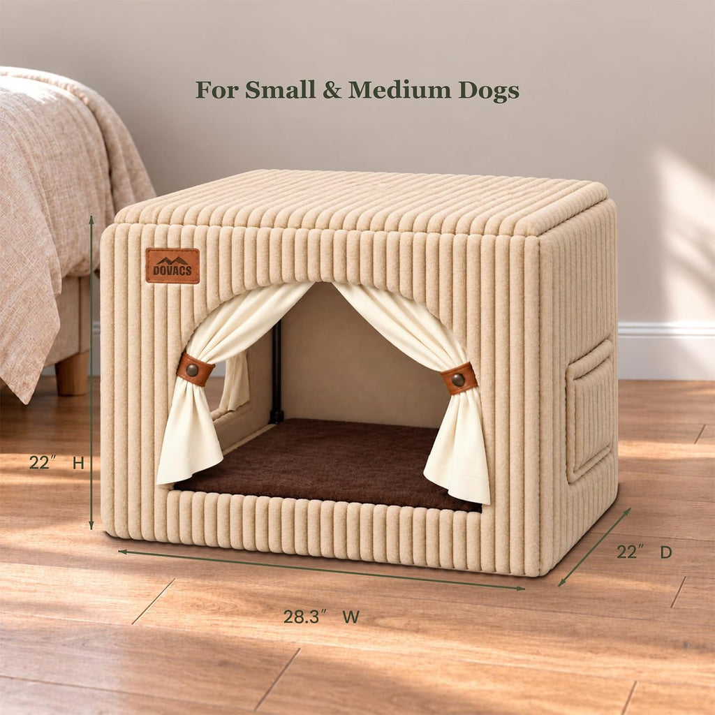 Soft-Sided Indoor Dog House, Medium, Light Brown