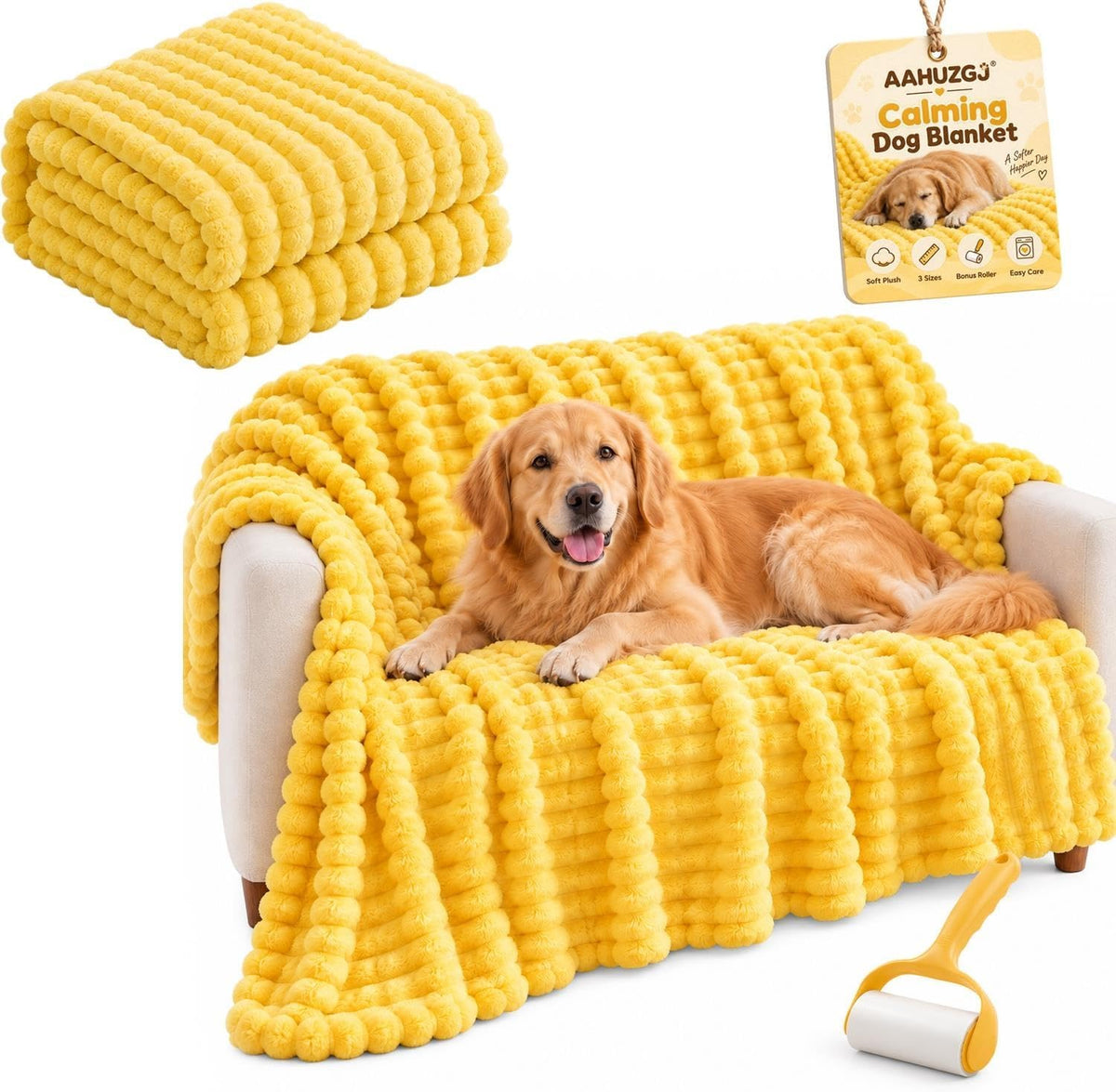 Emotional Support Blanket Yellow Calming Dog Anxiety Security Blankets