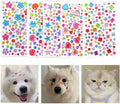 10 Sheets Pet Grooming Decorative Hair Diamond Sticker, Dazzling Gems Rhinestones DIY Sticker for Puppy Kitten Grooming,