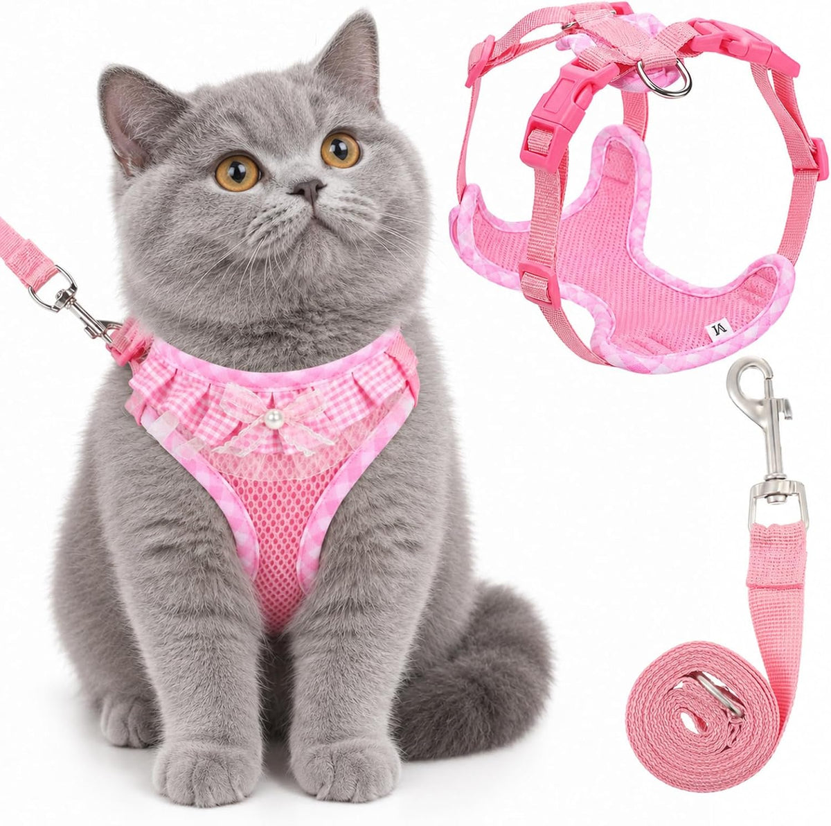 Cat Harness and Leash Set Adjustable Escape Proof Vest for Cats