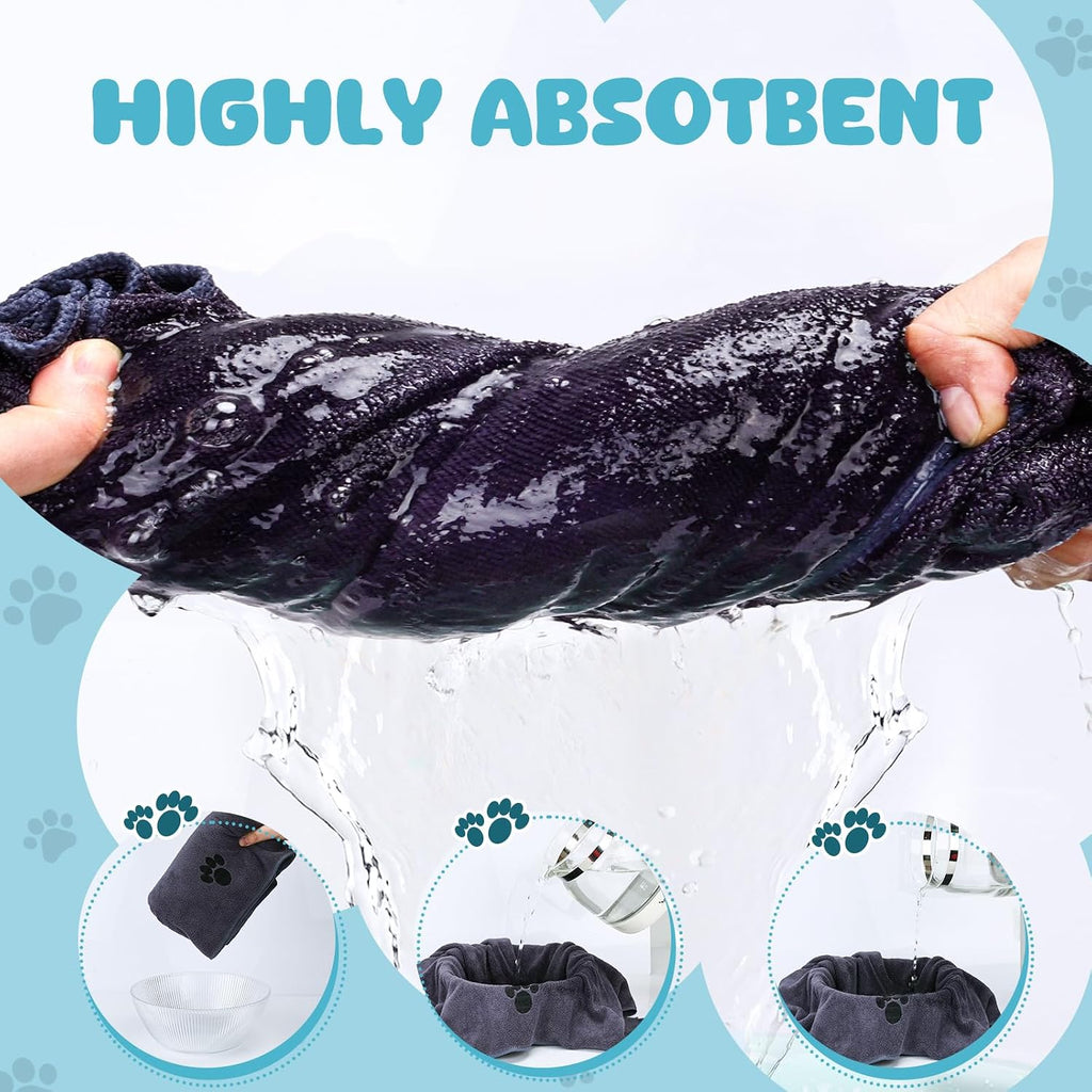 2 Pack Microfiber Dog Towels for Drying Dogs, Pet Bath Supplies for Dog&Cat