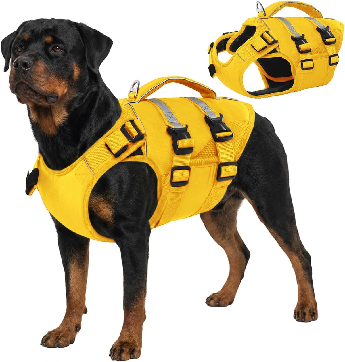 Kuoser Dog Life Jacket, High Flotation Dog Life Vest for Swimming Boating