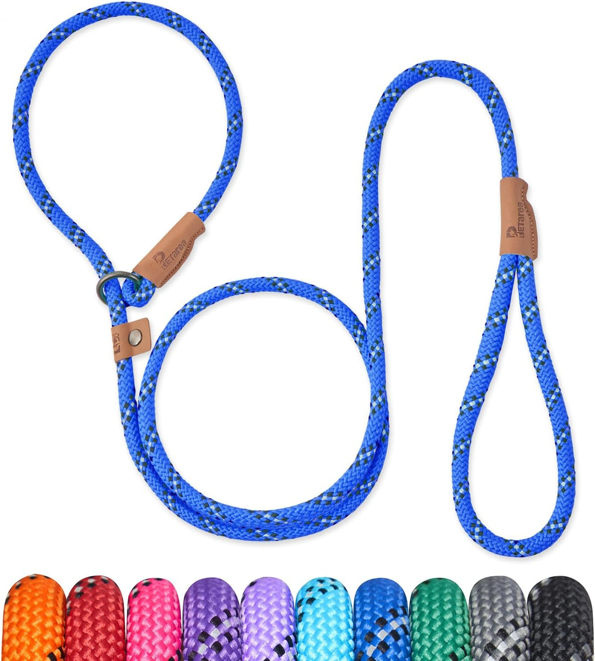 5 FT Slip Lead Dog Leash, Heavy Duty Rope Leash for Small Medium Large Dogs, No Pull Training Lead with Reflective Threa