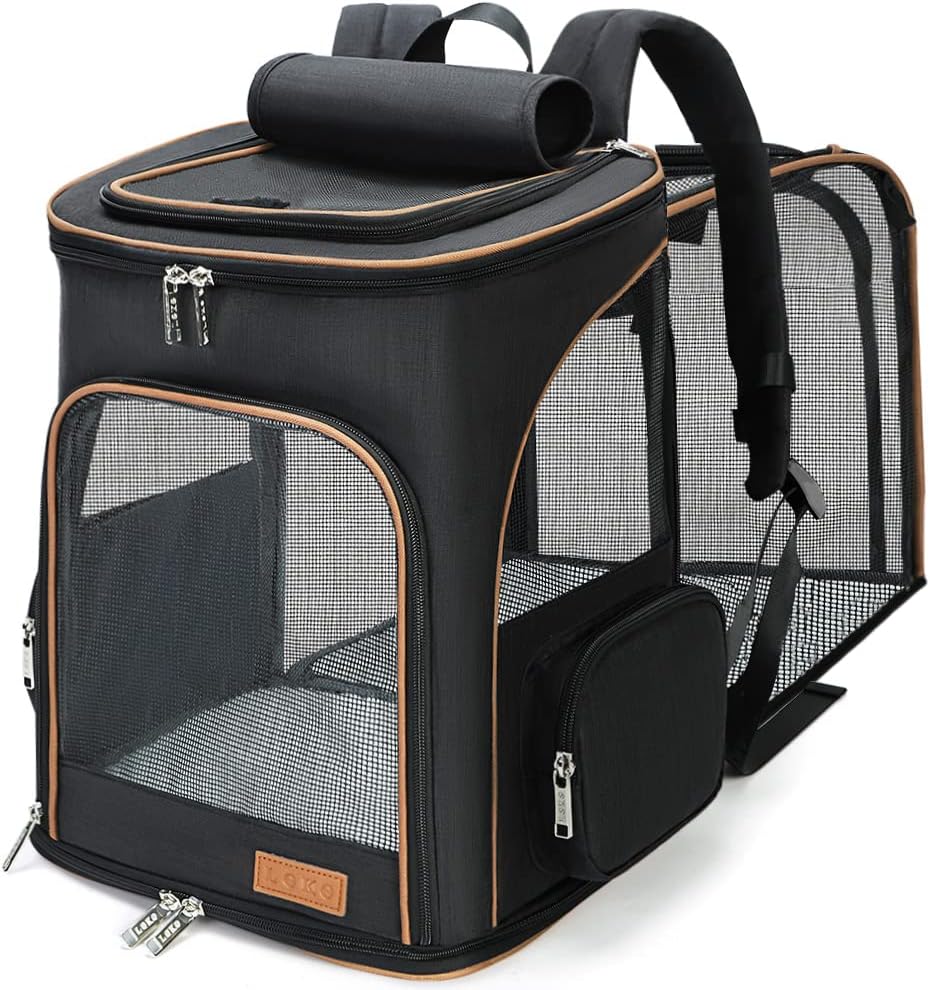 Lekereise Pet Carrier Backpack Expandable Cat Backpack Carrier for Small Dogs Large Cats Puppies, Dog Backpack Carrier f