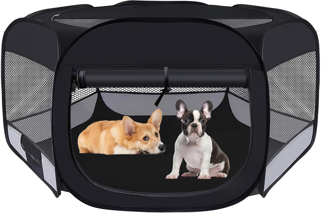 Dog Cat Playpen, Pet Puppy Playpen, Puppy Dog Play Pen for Indoors(Grey, S)