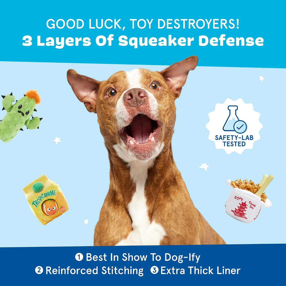 BarkBox Barker's Dozen Donuts 4-in-1 Interactive Plush Dog Toy