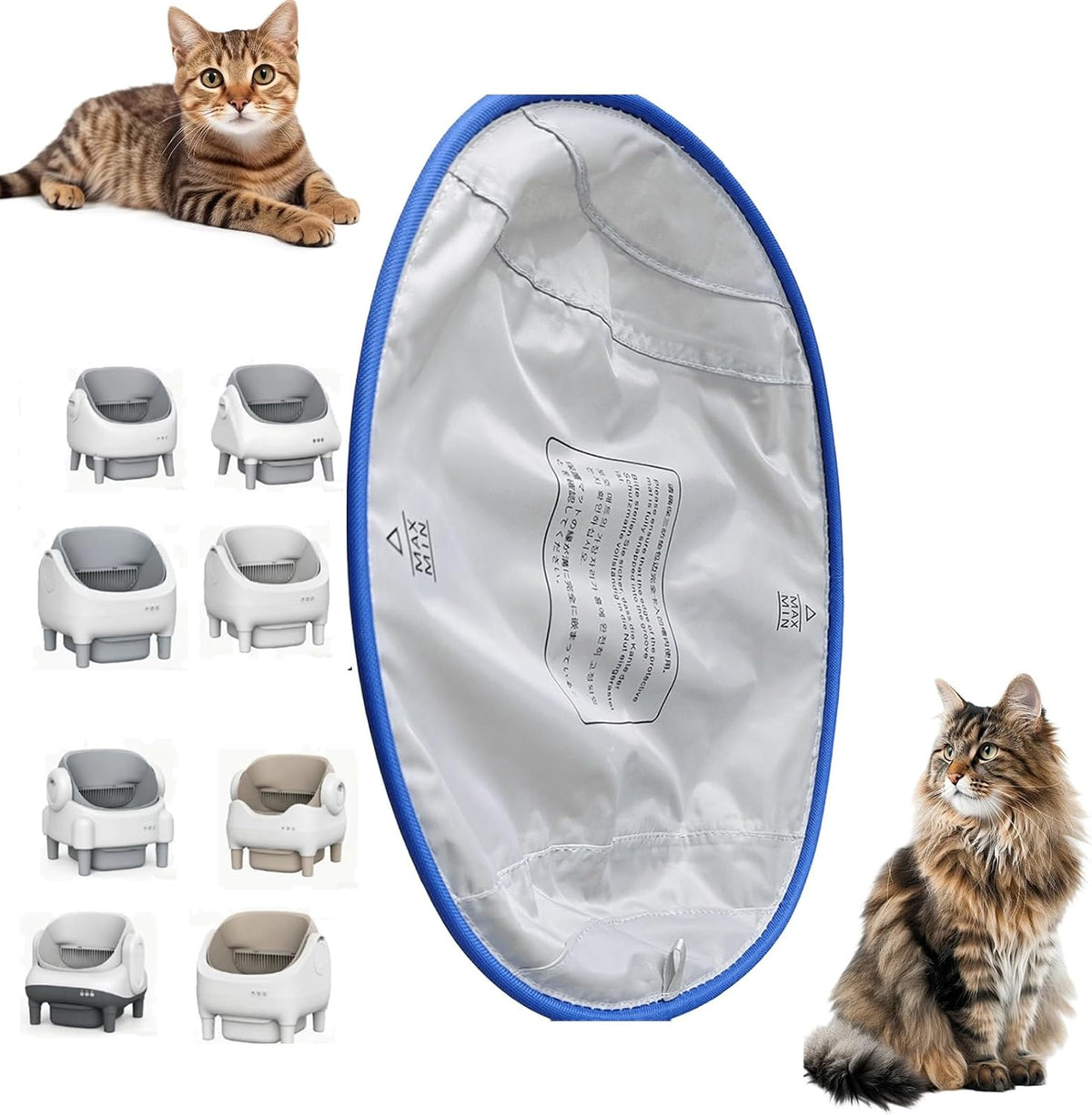 Automatic Litter Box Liner, Waterproof Scratch-Resistant Base Mat(grey1)