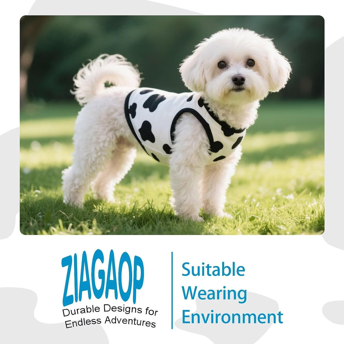 Adorable Cow Print Dog Shirts – Lightweight, Cozy Outfit for Small to Medium Dogs, Soft & Snuggly Pet Wear for Everyday 