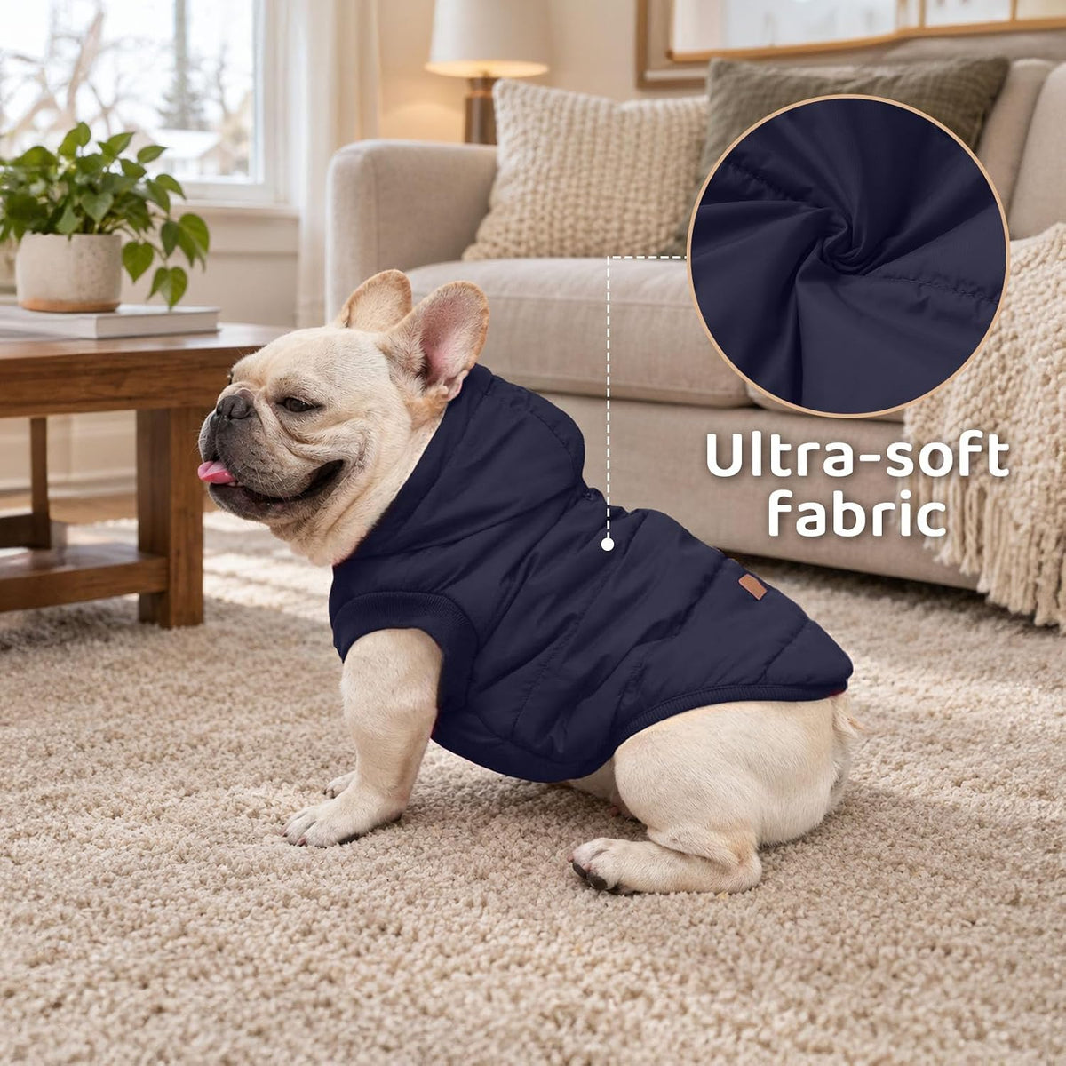 Vecomfy Warm Dog Coats with Hoodie,Winter Dog Jackets for Small Dogs