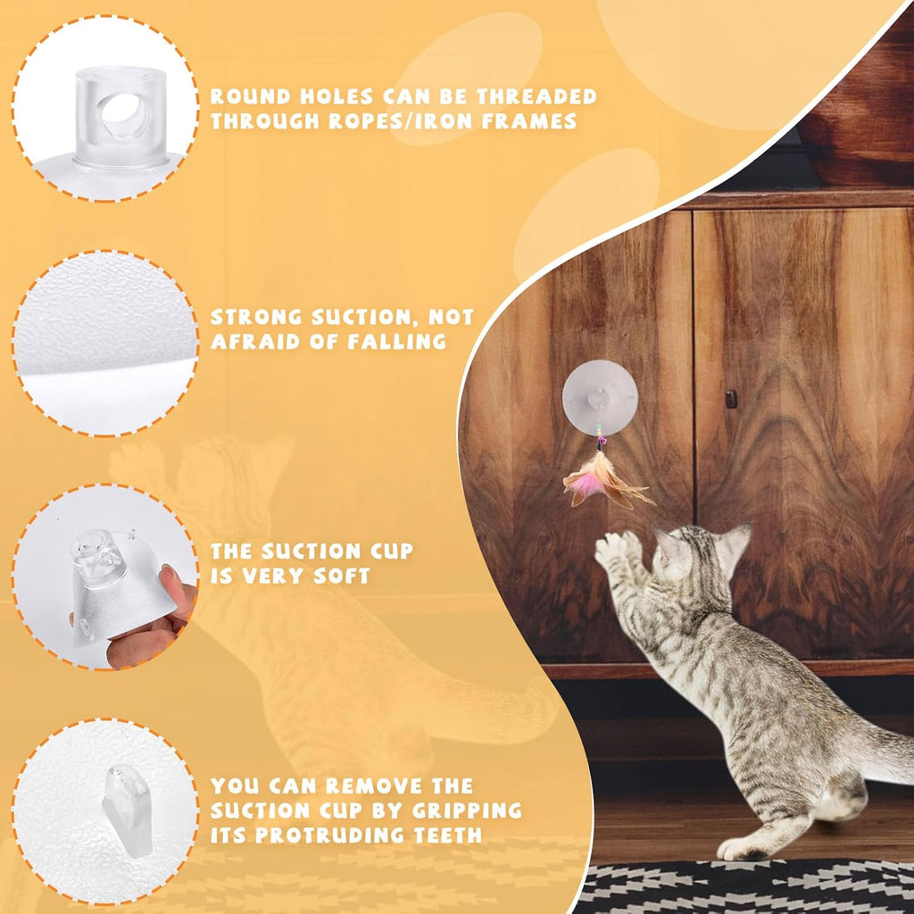 4 Pieces Cat Window Perch Suction Cup Powerful Window Bed Seat Replacement Suction Cup Clear PVC Sucker Pads for Cat Ham