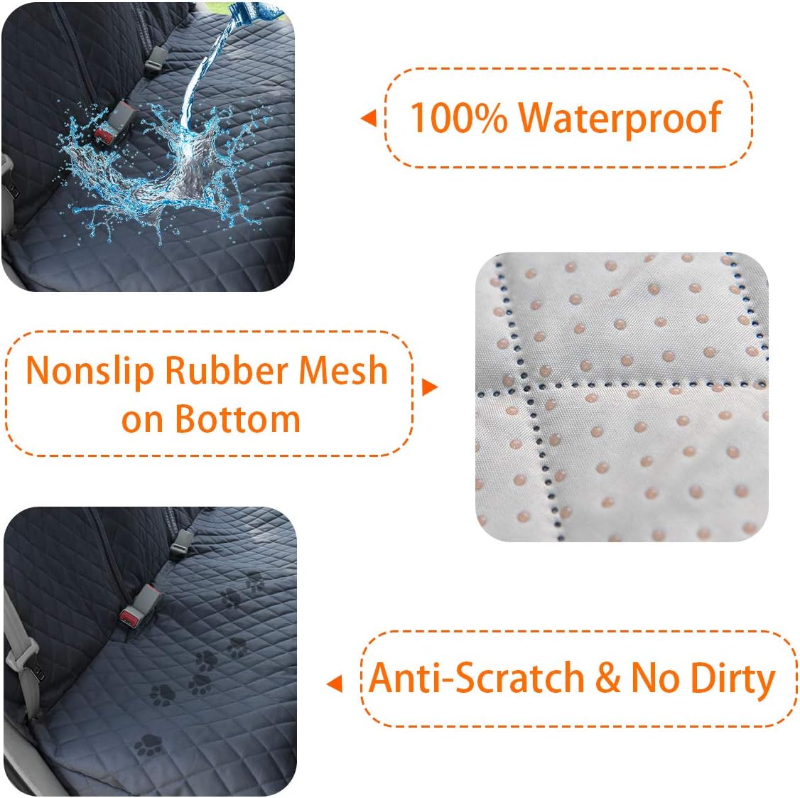 Honest Dog Car Seat Covers, Dog seat Cover with Side Flap for Cars, Trucks, and Suv's - Waterproof & Nonslip Pet Seat Co