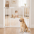 DUMOS 36 in Extra Tall Baby Gate for Stairs, 30-40.5 in, Auto Close, White