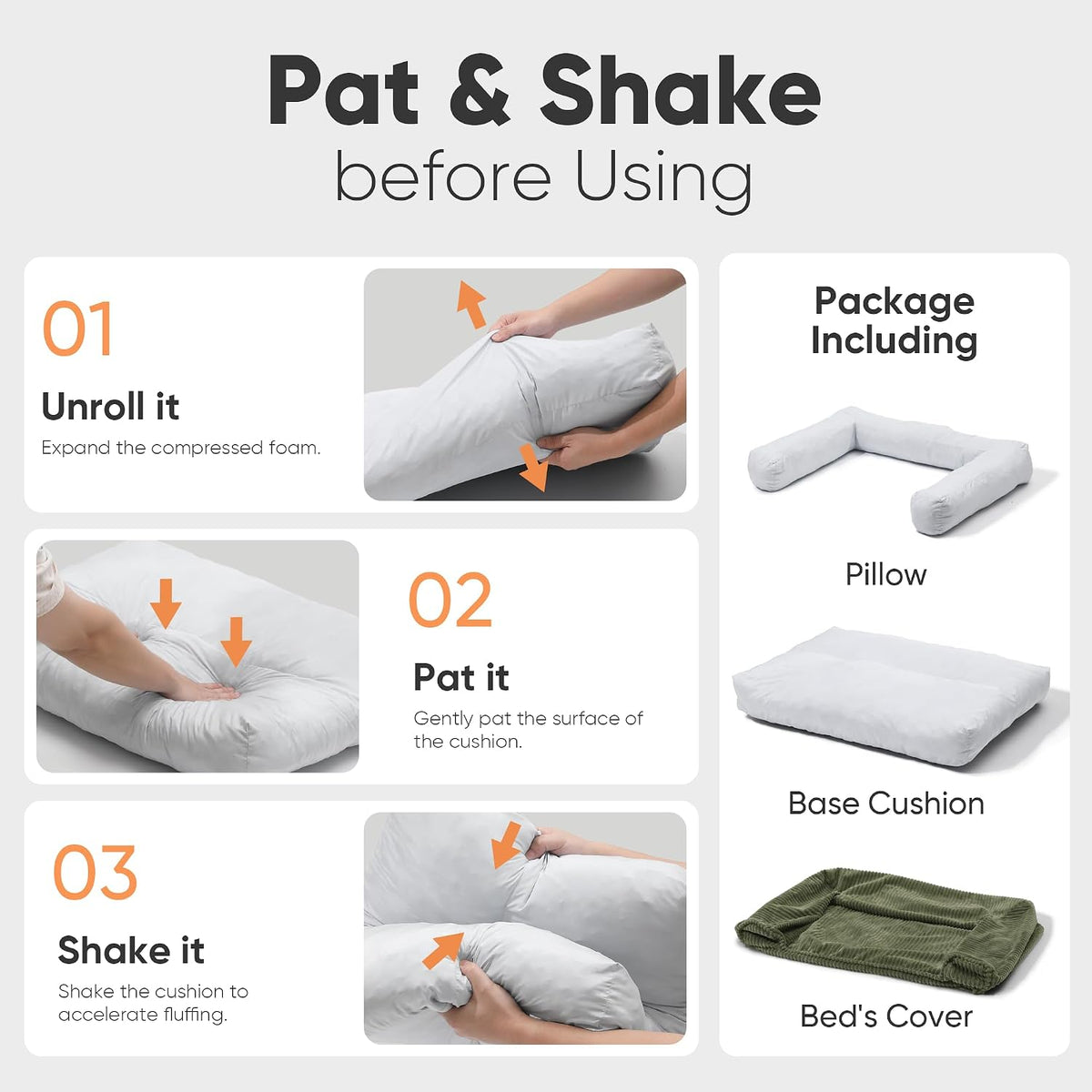 FUKUMARU Dog Couch Bed, Corduroy Cozy Cat Bed, Waterproof, Washable cover