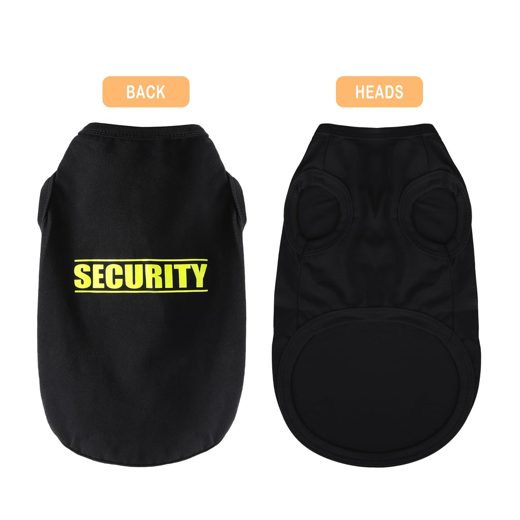 Discover Cozy Cotton Canine Wear: Soft, Lightweight, and Breathable Dog Shirt Vest with Eye-Catching Graphics(Security), Keeping Your Furry Friend Warm and Comfy! Black M