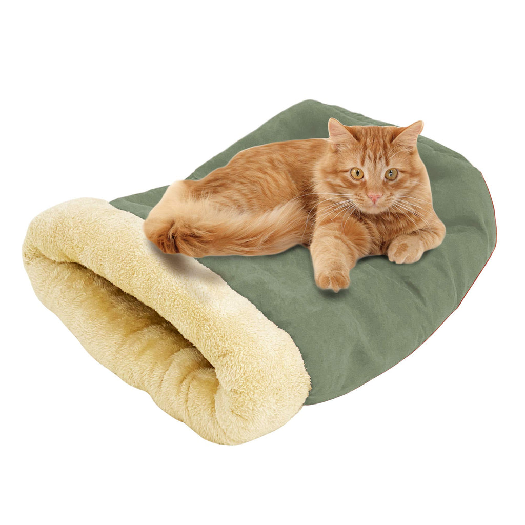 GOOPAWS 4 in 1 Self Warming Burrow Cat Bed Hideway Sleeping Cuddle Cave