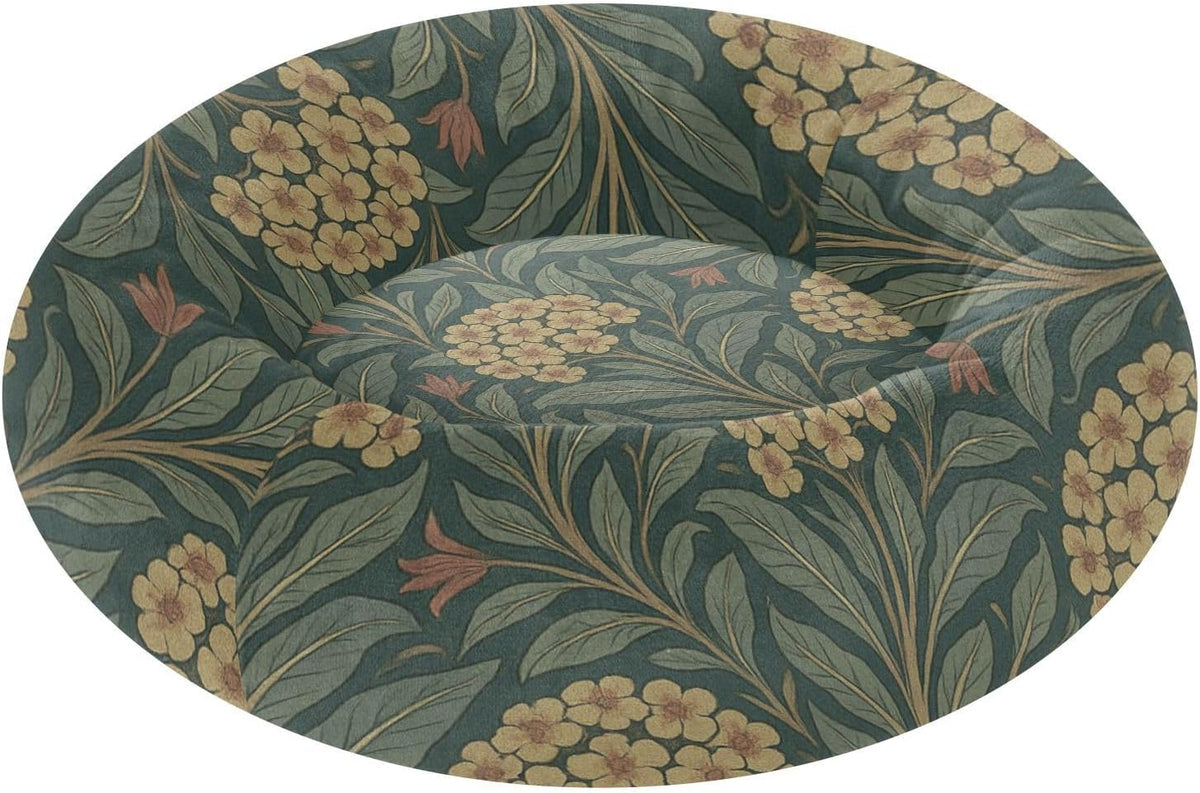 William Morris Euphorbia Pattern Pet Dog Beds Relieve Stress Dog Pillow Bed for Extra Small Size Pets Sleeping M