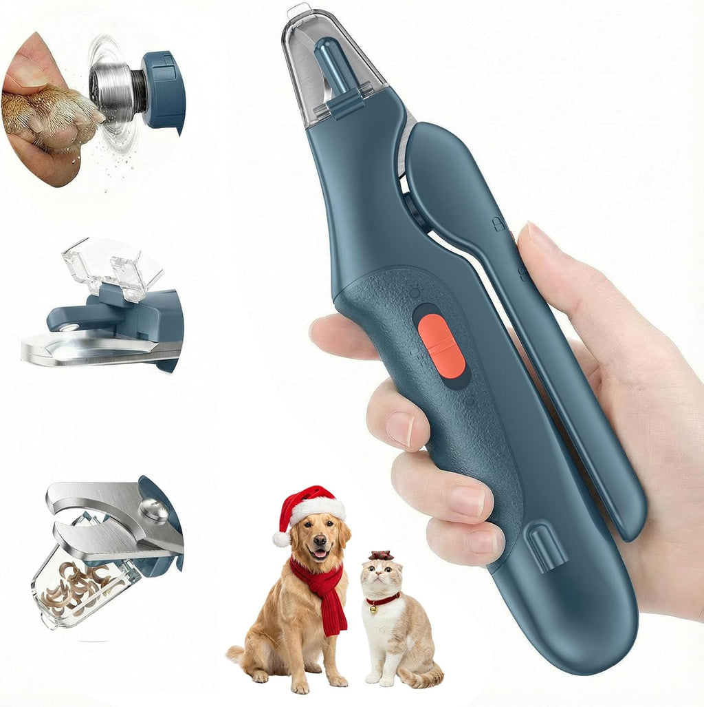 2-in-1 Dog & Cat Nail Clippers and Grinder with Catcher & 2 LED Lights