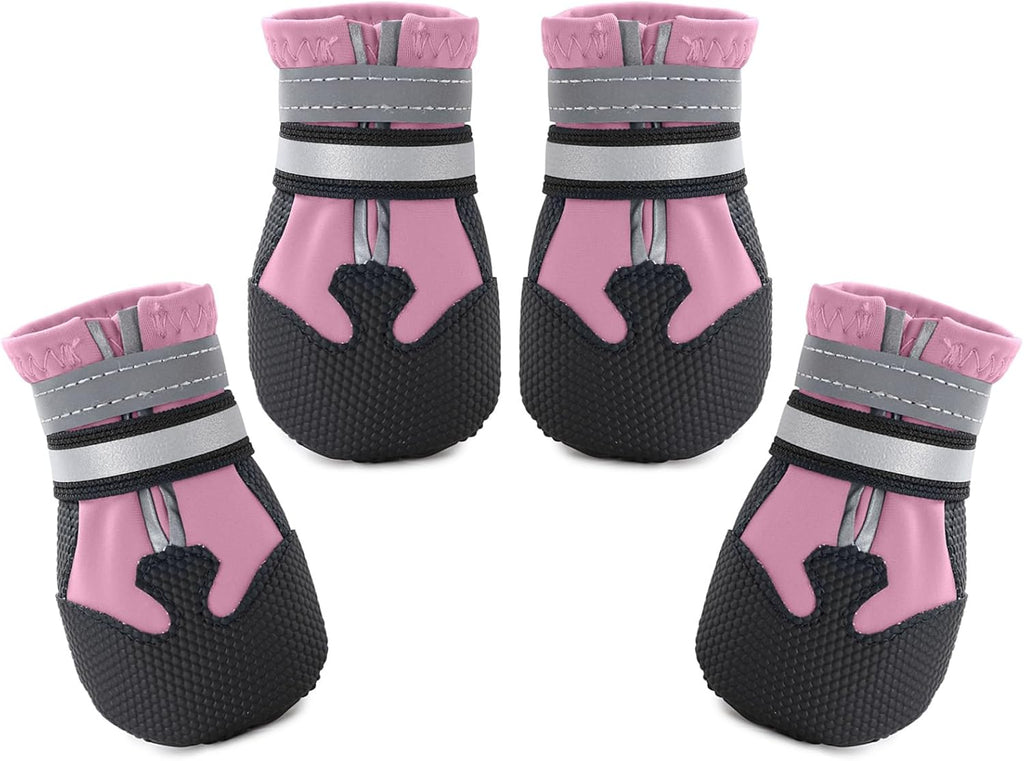 Dimicoo Breathable Dog Boots for Medium Large Dogs,Non-Slip Dog Shoes for All Weather and Hot Pavement,Soft Paw Protecto