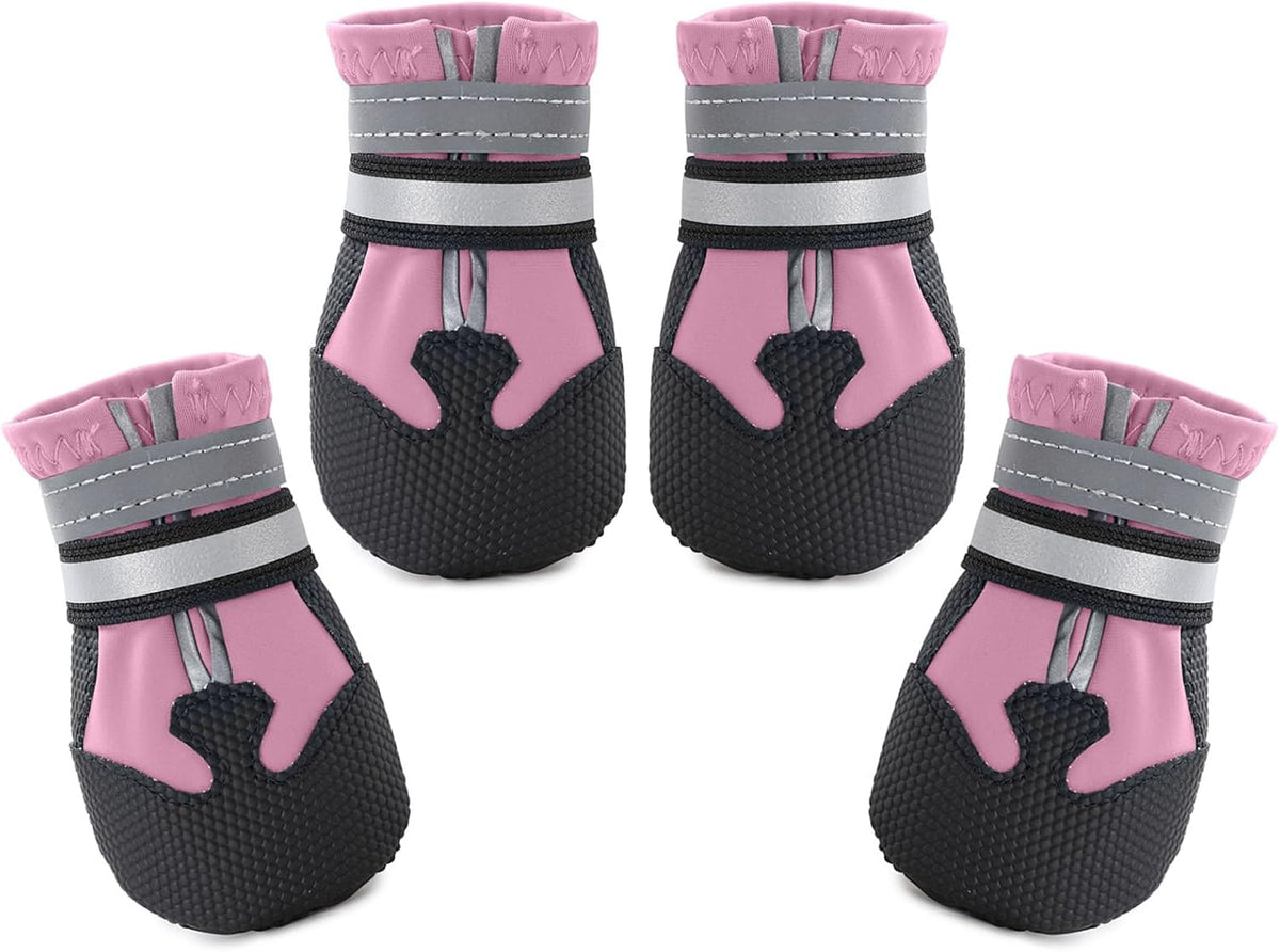 Dimicoo Breathable Dog Boots for Medium Large Dogs,Non-Slip Dog Shoes for All Weather and Hot Pavement,Soft Paw Protecto
