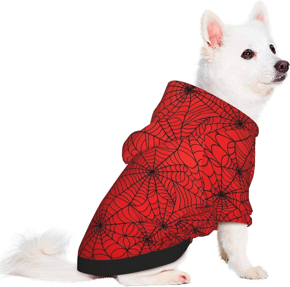 Red Spider Web Small Pet Hoodies Dog Clothes