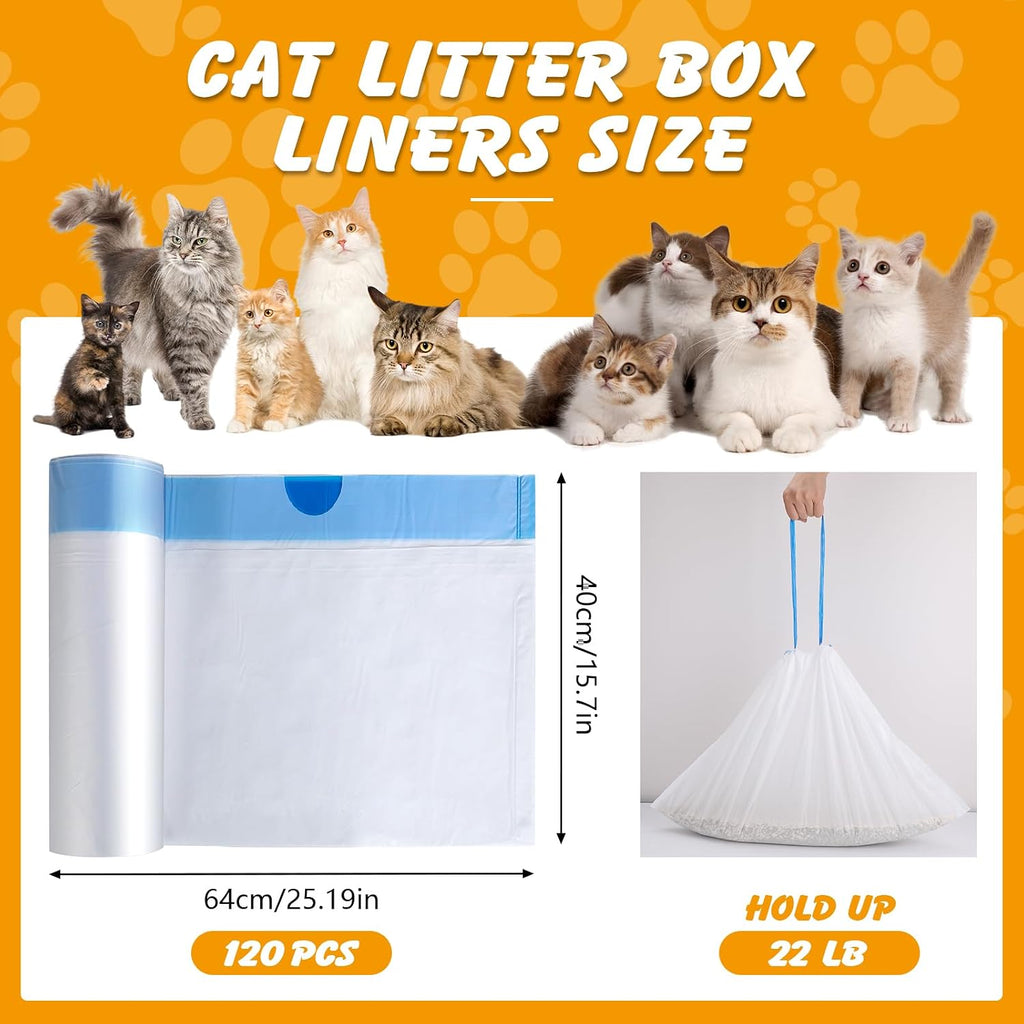 120 Cat Litter Bags Compatible with Litter Robot 3/4/5