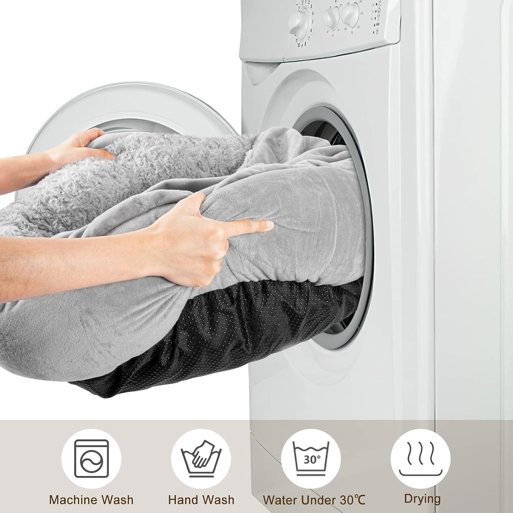 JOEJOY Small Dog Bed Cat Bed with Hooded Blanket, Cozy Cuddler Luxury Puppy Pet Bed, Donut Round Calming Anti-Anxiety Do