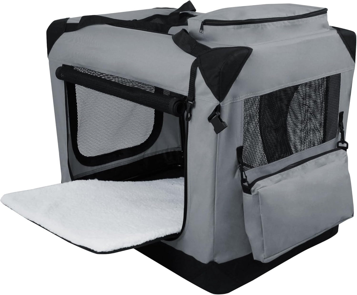 EliteField 3-Door Soft Dog Crate with Bed & Carrying Bag (2-Year Warranty)