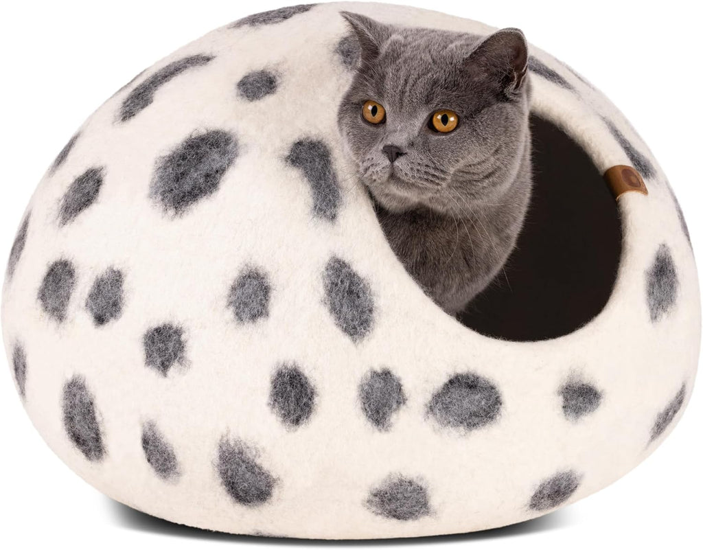 Cat Cave – Natural Wool – Self-Warming Hideaway for Indoor Cats & Kittens